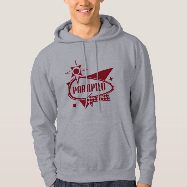 Parapro - Retro rote Sechzigerjahre inspiriertes Hoodie (Vorderseite)