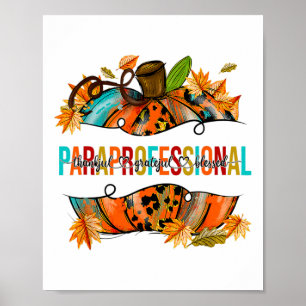 Paraprofessional Happy Fall Y’all Pumpkin Para Tee Poster