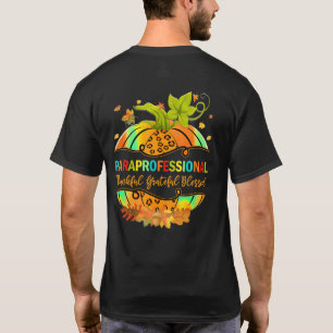 Paraprofessional Herbst glücklich Fall Dankbarkeit T-Shirt