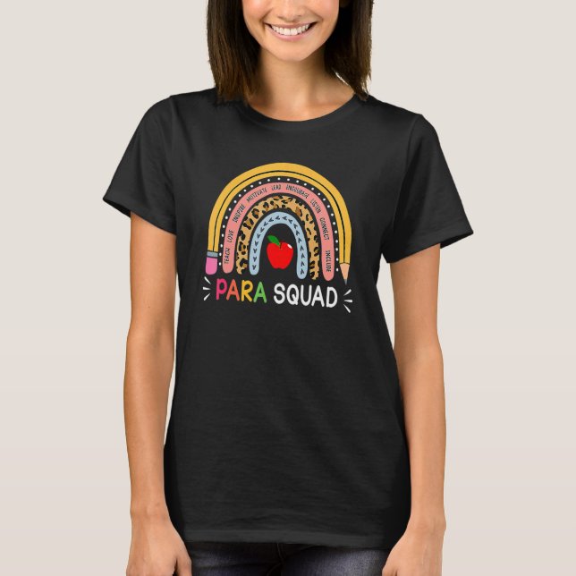 Paraprofessional Para Squad Crew Boho Rain T-Shirt (Vorderseite)