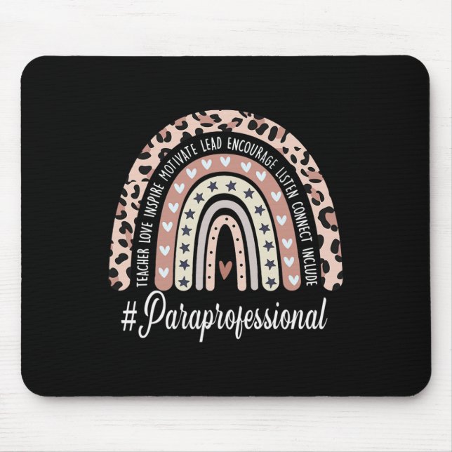 Paraprofessionelles Leben Boho Leopard Regenbogen  Mousepad (Vorne)