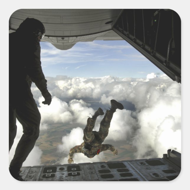 Parareskuemen springen aus der Rückseite einer C-1 Quadratischer Aufkleber (Vorderseite)