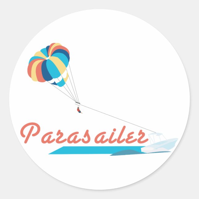 Parasailer Runder Aufkleber (Vorderseite)