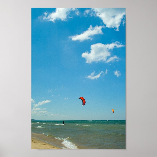 Parasailing, Lake Michigan Poster (Vorne)