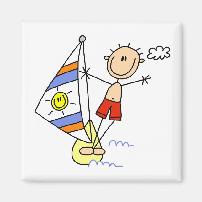 Parasailing-Strichmännchen Magnet (Vorne)