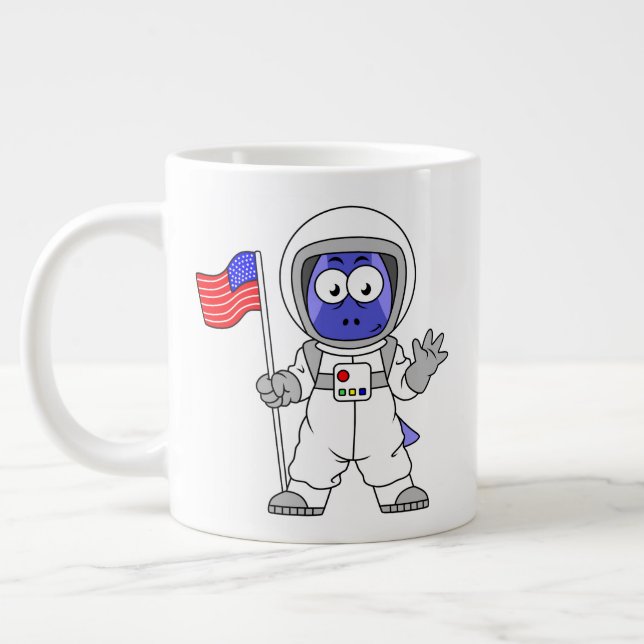 Parasaurolophus Astronautin mit amerikanischer Fla Jumbo-Tasse (Links)
