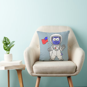 Parasaurolophus Astronautin mit amerikanischer Fla Kissen