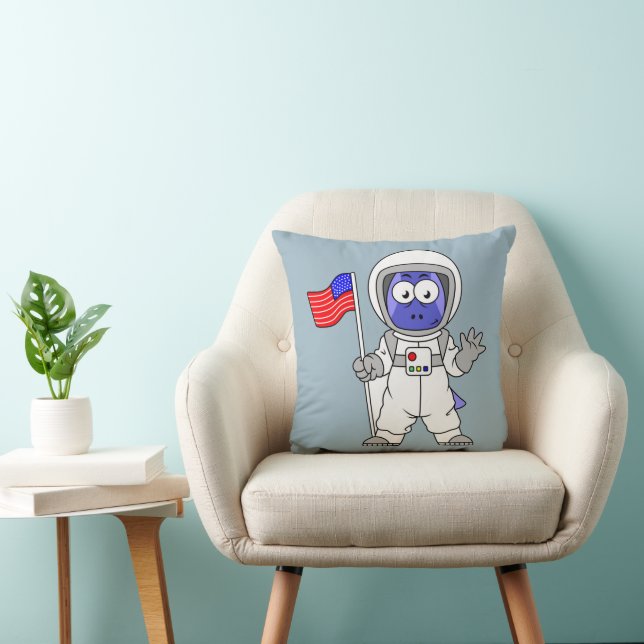 Parasaurolophus Astronautin mit amerikanischer Fla Kissen (Stuhl )