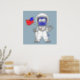 Parasaurolophus Astronautin mit amerikanischer Fla Poster (Kitchen)