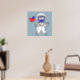 Parasaurolophus Astronautin mit amerikanischer Fla Poster (Living Room 3)