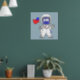 Parasaurolophus Astronautin mit amerikanischer Fla Poster (Living Room 1)