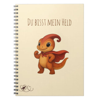 Parasaurolophus Dino Notizbuch „Du bist mein Held“ Notizblock