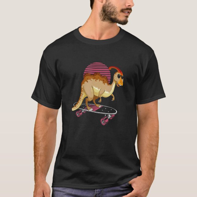 Parasaurolophus Dinosaur Desing for Skaterboad T-Shirt (Vorderseite)
