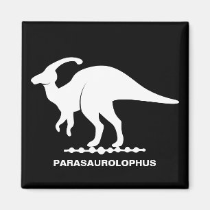 Parasaurolophus Dinosaur Silhouette Magnet