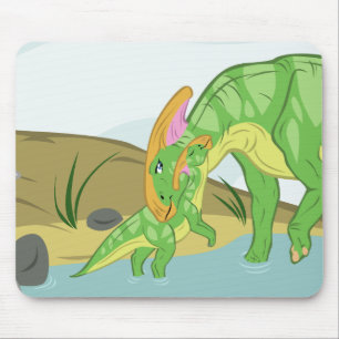 Parasaurolophus Mama und Baby Mousepad