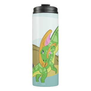 Parasaurolophus Mama und Baby Thermosbecher