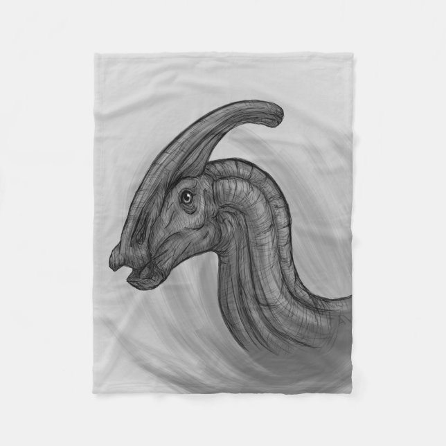 Parasaurolophus Sketch Fleecedecke (Vorderseite)