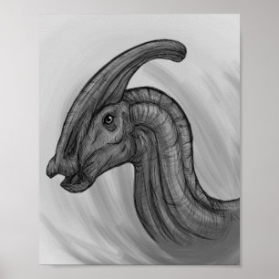 Parasaurolophus Sketch Poster