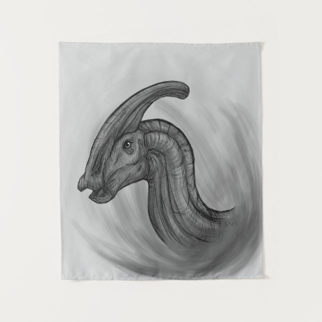 Parasaurolophus Sketch Wandteppich (Vorderseite)