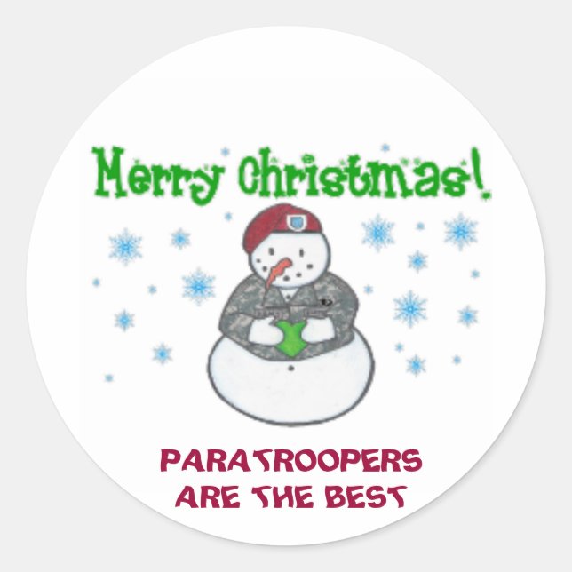 Paratrooper HOLIDAY Runder Aufkleber (Vorderseite)