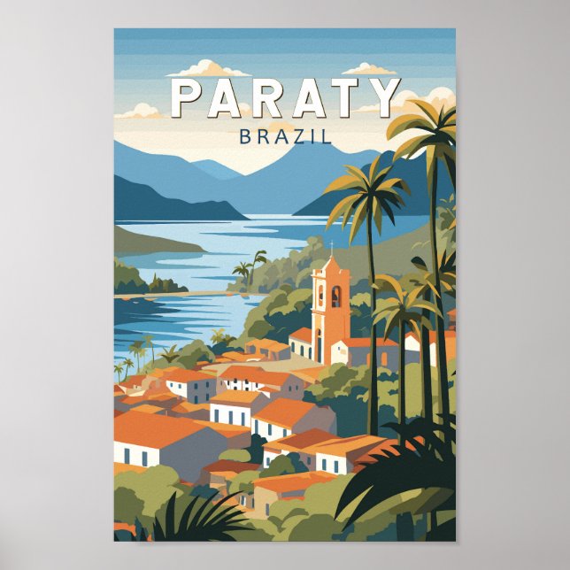 Paraty Brazil Travel Art Vintag Poster (Vorne)
