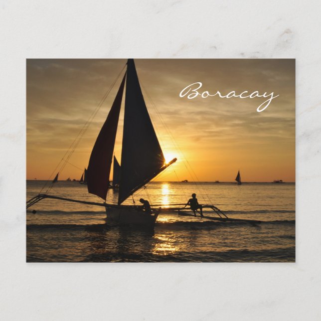 Paraw Sailboat Boracay Postcard Postkarte (Vorderseite)