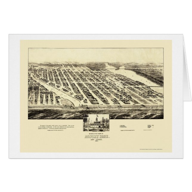 Parc d'Asbury, carte panoramique de NJ - 1897 (Devant horizontal)