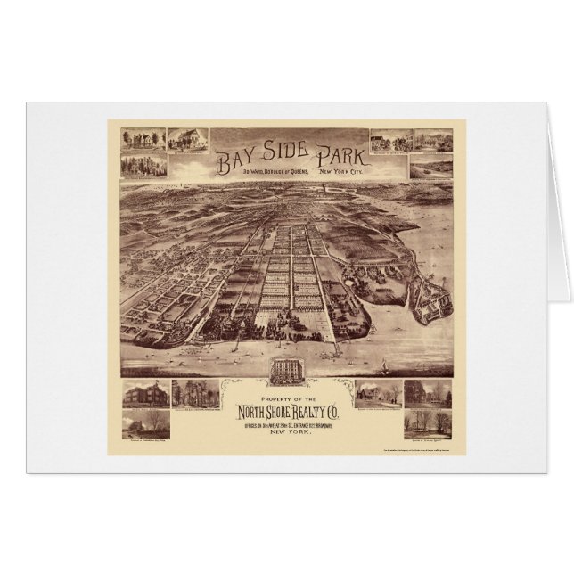 Parc de Bayside - Queens, carte panoramique de NY (Devant horizontal)