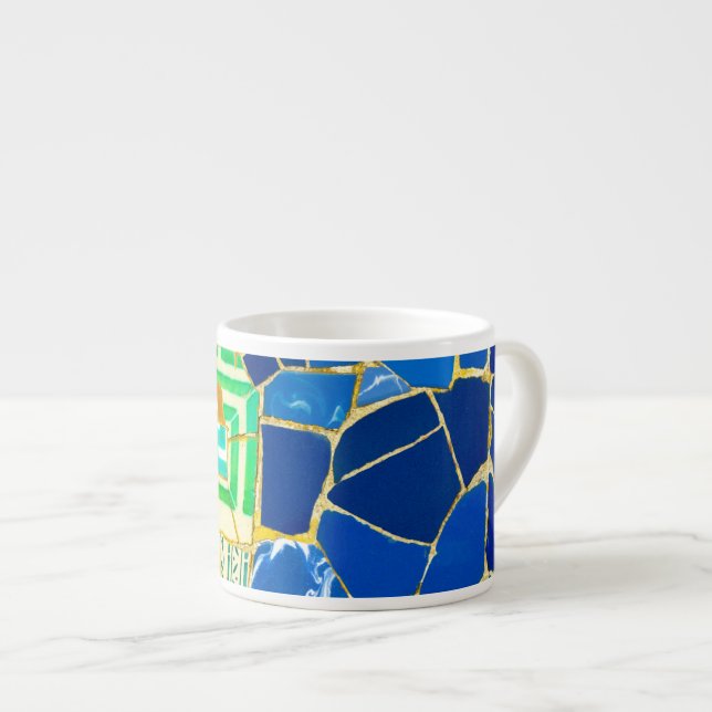 Parc Guell Green Tiles in Barcelona Spanien Espressotasse (Vorderseite Rechts)