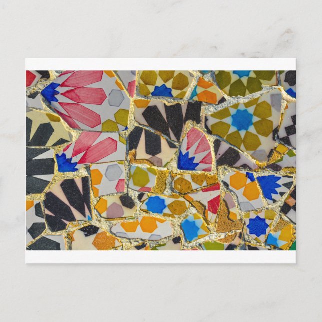 Parc Guell Keramik Tiles in Barcelona Spanien Postkarte (Vorderseite)