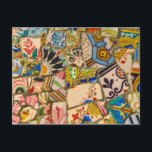 Parc Guell Tiles in Barcelona Spanien Postkarte<br><div class="desc">Parc Guell Keramik Tiles Background in Barcelona Spanien</div>
