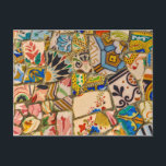 Parc Guell Tiles in Barcelona Spanien Postkarte<br><div class="desc">Parc Guell Keramik Tiles Background in Barcelona Spanien</div>