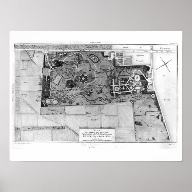 Parc Monceau in Paris Poster (Vorne)