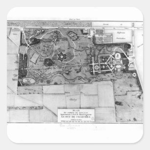 Parc Monceau in Paris Quadratischer Aufkleber