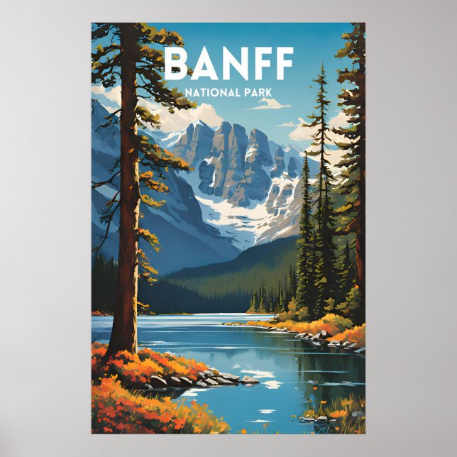 Parc national Banff Affiche traditionnelle sur les (Devant)