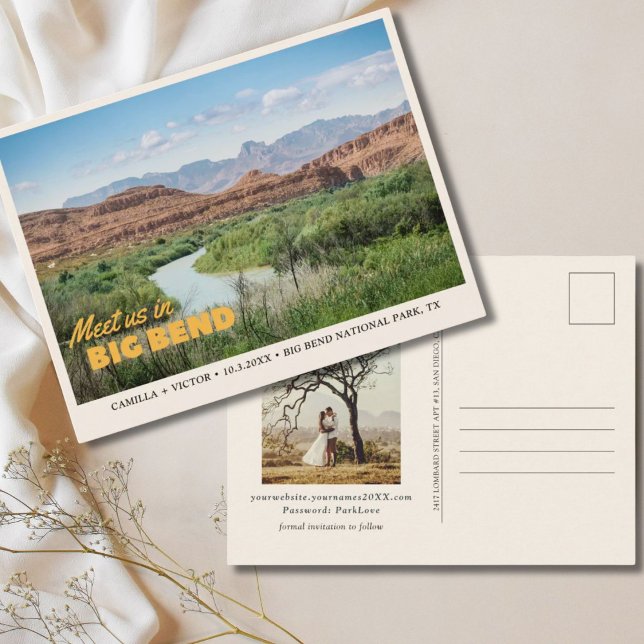 Parc national Big Bend Enregistrer la carte postal (Big Bend National Park Save the Date Postcard)