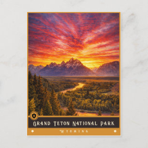 Parc national de Grand Teton Carte postale ancie