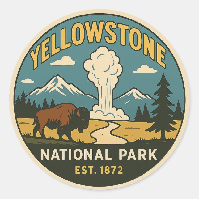 Parc national de Yellowstone - Sticker (Devant)