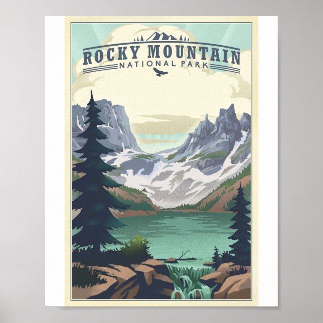 Parc national des Rocheuses Litho Poster d'oeuvres (Devant)