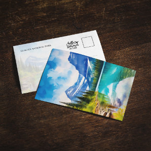 Parc national du Glacier Montana Watercolor Carte 