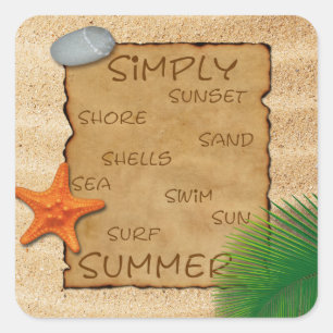 Parchemin sur Arrière - plan de sable - Sticker