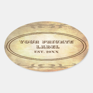 Parchemin vintage Age Votre Étiquette privé Oval