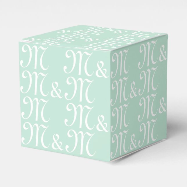 Pärchenanfänger-Monogramm-Meeresfrüchte-Minze Geschenkschachtel (Vorderseite)