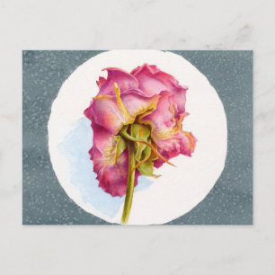 PARCHIERTE ROSE POSTKARTE