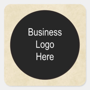 Parchment-Business-Logo dünn schwarz Stroke Quadratischer Aufkleber