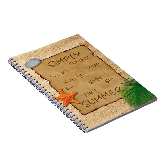 Parchment on Sand Background - Notebook Notizblock (Rechte Seite)