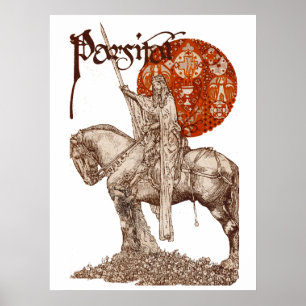 PARCIFAL AUF ANFRAGE VON HOLY GRAIL Schwarz-weiß R Poster