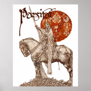 PARCIFAL AUF ANFRAGE VON HOLY GRAIL Schwarz-weiß R Poster