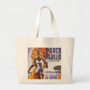 Parco Tigullio italienisches Reise-Plakat Jumbo Stoffbeutel
