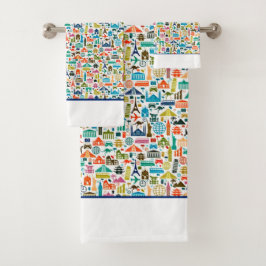Parcourez le set de serviettes de bain du monde
